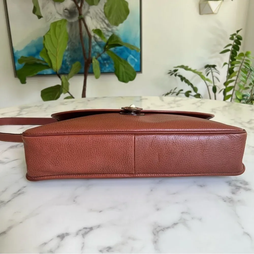 COACH Vintage Sheridan Sumter Briefcase 5268 Tan Pebble Leather Brass 90's USA